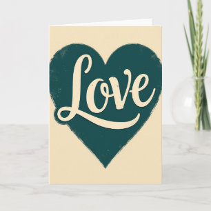 Carte de cœur d'amour vintage simple