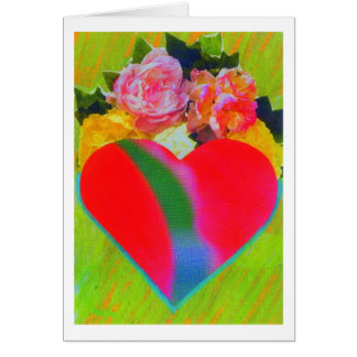Carte de coeur de fleur