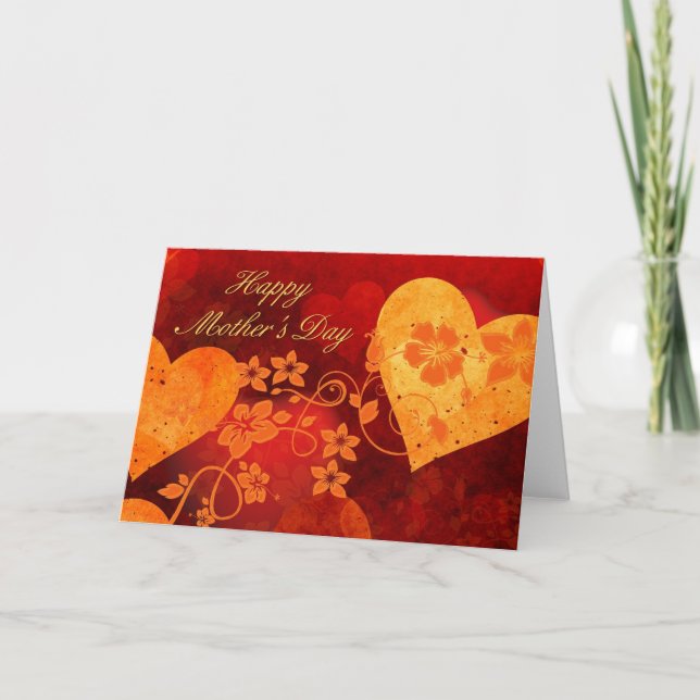Carte de coeur de la fête des mères (Devant)