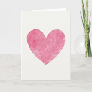 Carte de cœur en aquarelle rose mignonne
