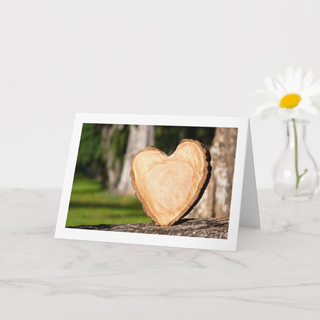carte de cœur en bois (Petite plante)