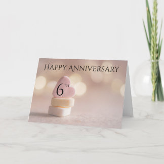Carte de cœur en bonbons pour le 6ème anniversaire