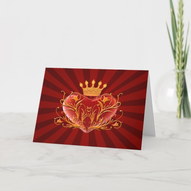 Carte de coeur Filigree Crown (Devant)