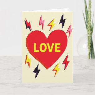 Carte de cœur foudre d'amour