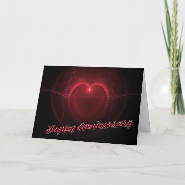 Carte de cœur illuminée "Joyeux Anniversaire" (Devant)