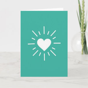 Carte de cœur lumineux minimaliste