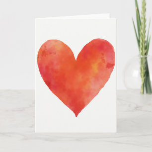 Carte de cœur minimaliste à l'aquarelle