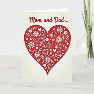 Carte de cœur pour maman et papa