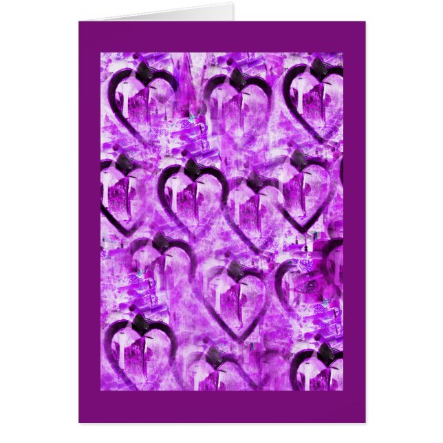 Carte de coeur pourpre (Devant)
