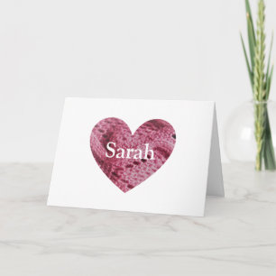 Carte de coeur rose pour le 7e anniversaire de la 