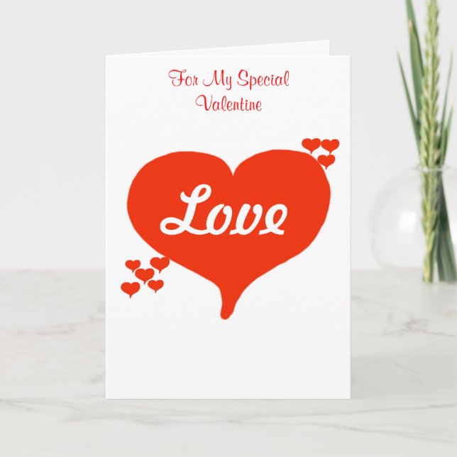 Carte de coeur spéciale Saint-Valentin (Devant)