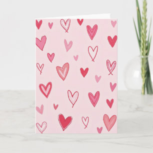 Carte de coeurs dessinés à la main