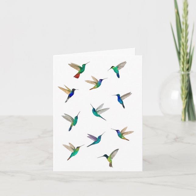 Carte de colibris tropicaux pour toutes occasions (Devant)