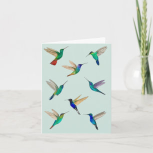 Carte de colibris tropicaux pour toutes occasions