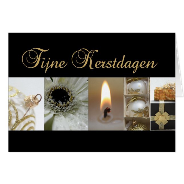 carte de collage de noël-mas en or noir néerlandai (Devant horizontal)