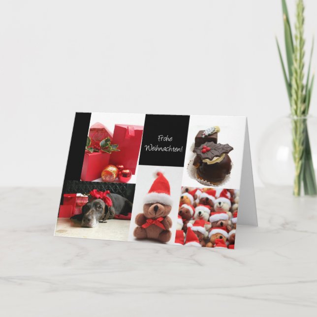 carte de collage de noël rouge allemand (Devant)