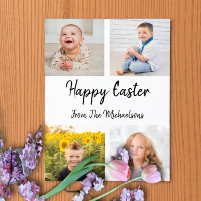Carte de collage de photos de Pâques joyeuses (Créateur téléchargé)