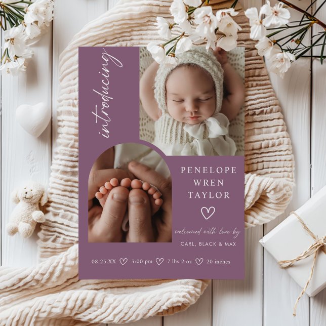 Carte de collage photo de Faire-part de naissance  (Créateur téléchargé)