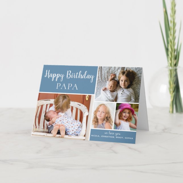 Carte de collage photo de la PAPA d'anniversaire B (Devant)