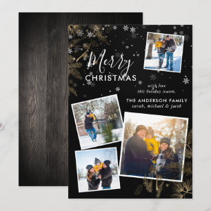 Carte de collage photo de Noël 4 flocon de neige m