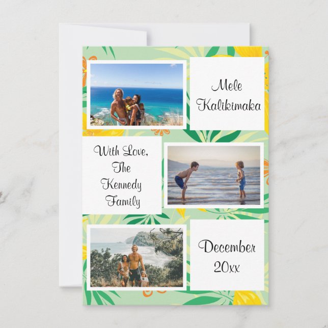 Carte de collage photo de Noël Mele Kalikimaka (Devant)