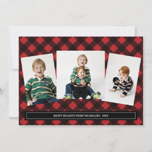 Carte de collage photo de Red Buffalo Plaid pour N