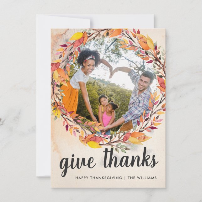 Carte de collage photo de Thanksgiving | Abondance (Devant)