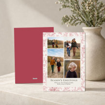 Carte de collage photo de vacances à feuillage rou