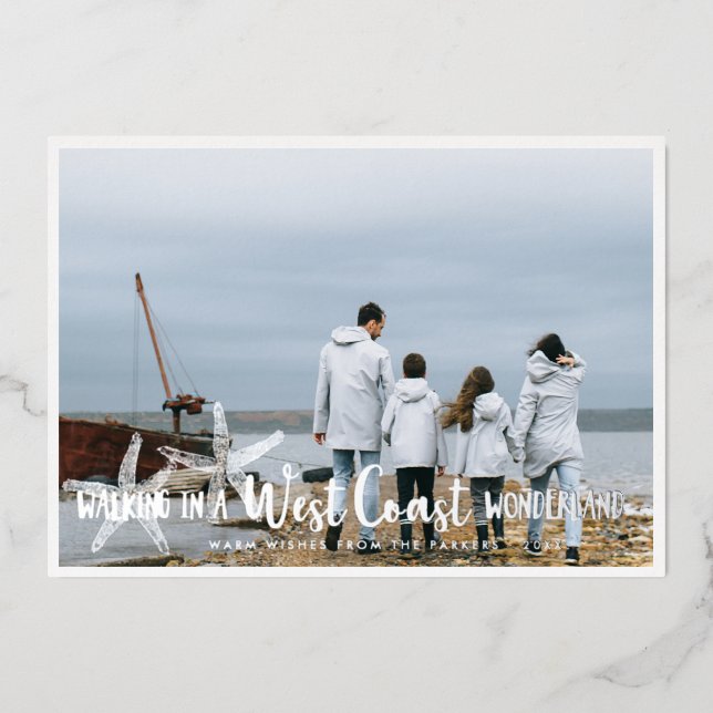 Carte de collage photo de vacances au bord de la m (Recto)