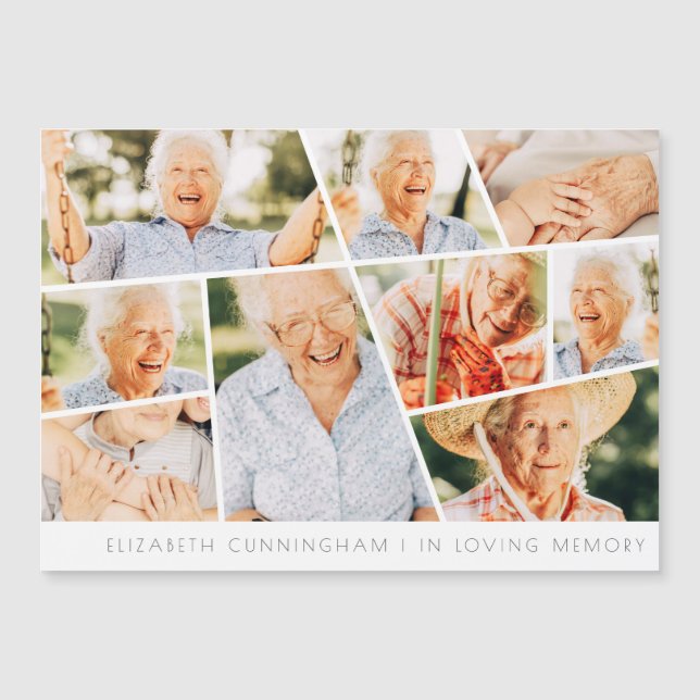 Carte de collage photo Memorial Modern Simple Chic (Devant)