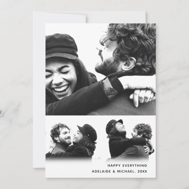 Carte de collage photo minimaliste moderne (Devant)