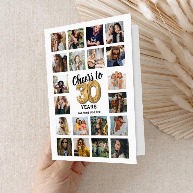 Carte de collage photo pour 30e anniversaire (Créateur téléchargé)