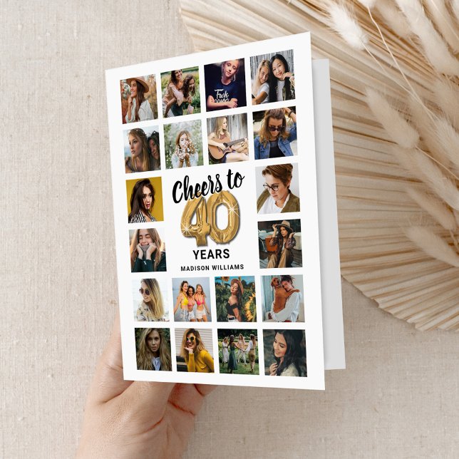 Carte de collage photo pour 40e anniversaire (Créateur téléchargé)