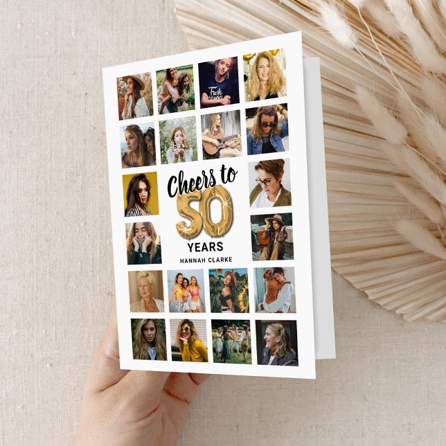 Carte de collage photo pour 50e anniversaire (Créateur téléchargé)