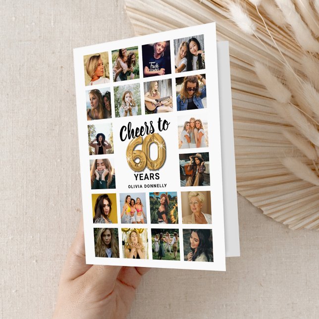 Carte de collage photo pour 60e anniversaire (Créateur téléchargé)