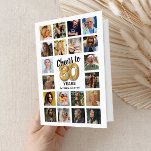 Carte de collage photo pour 80e anniversaire