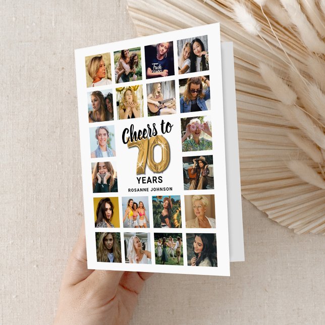Carte de collage photo pour les 70 ans (Créateur téléchargé)