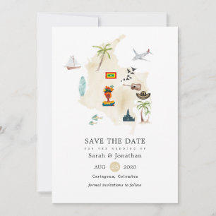 Carte de Colombie Destination de mariage à Cartage