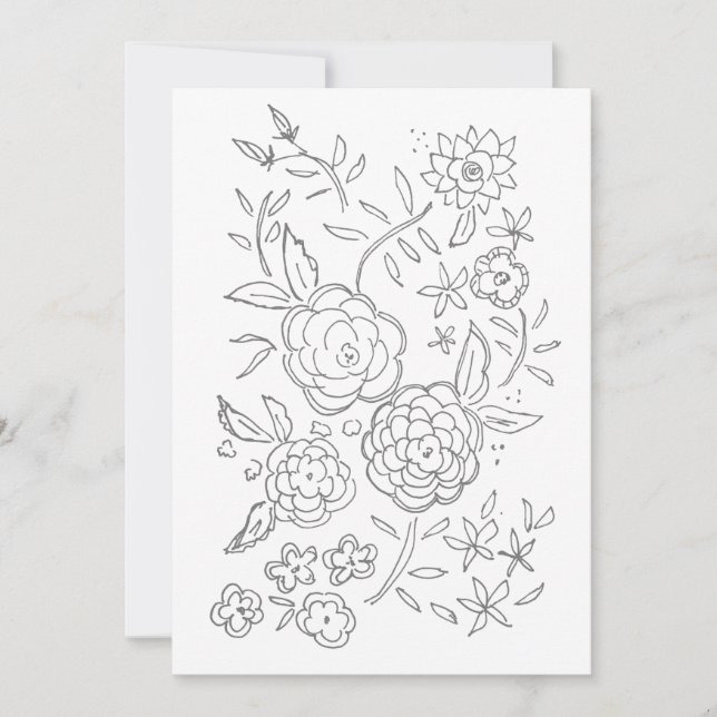 Carte de coloration pour adultes du Jardin Rose Va (Devant)