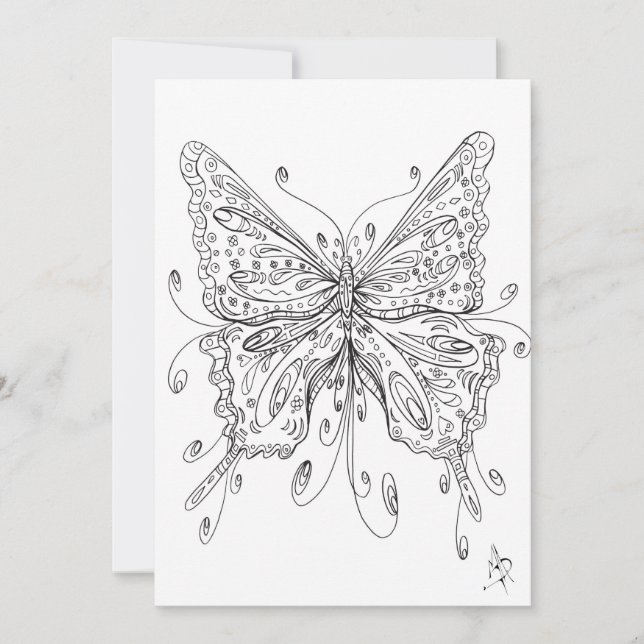 Carte de coloration pour papillon éthérée fantasti (Devant)