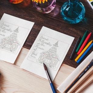 Carte de coloriage de l'église de pain d'épices de