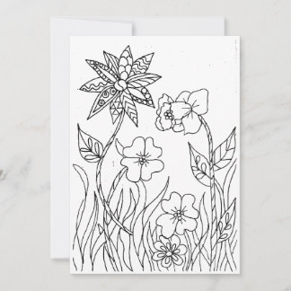 Carte de coloriage Fleurs de Jardin Sauvages