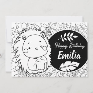 Carte de coloriage florale pour l'anniversaire des