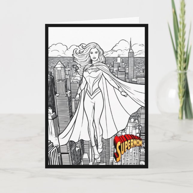 Carte de coloriage pour l'anniversaire de maman de (Devant)