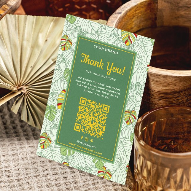 Carte de commande Tropical Business Merci avec cod (Créateur téléchargé)