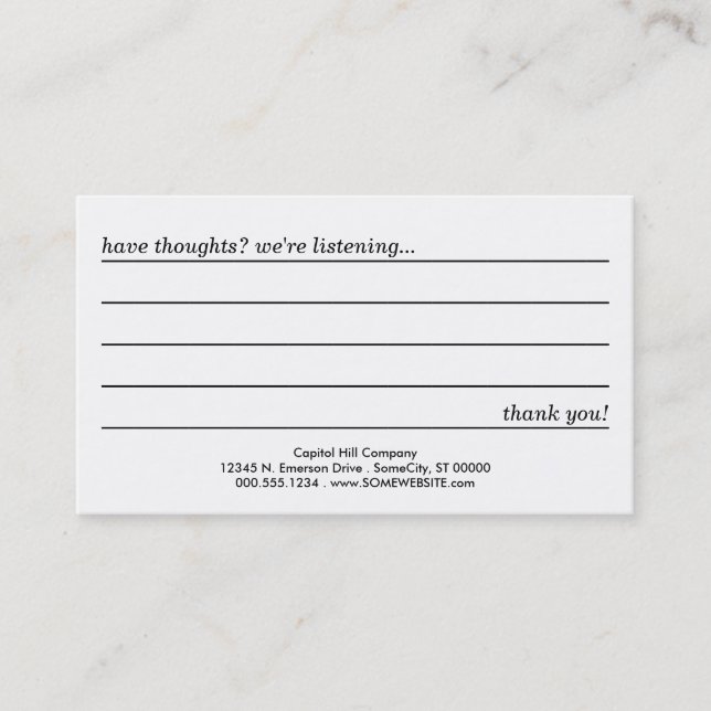 carte de commentaire (Devant)