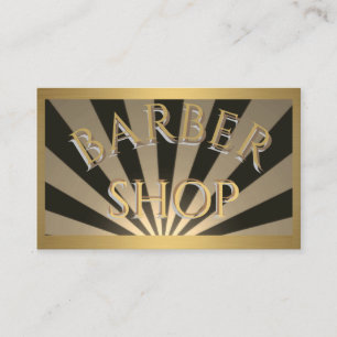 Carte de commerce Black and Gold Sun Rays Barber s