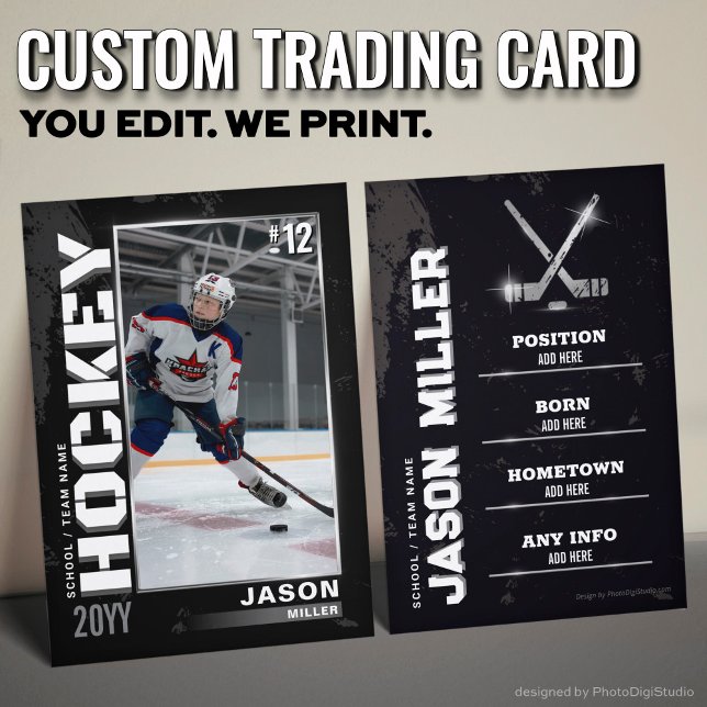 Carte de commerce de hockey, carte de joueur de ho (Hockey Trading Card, Hockey Player Card Silver)