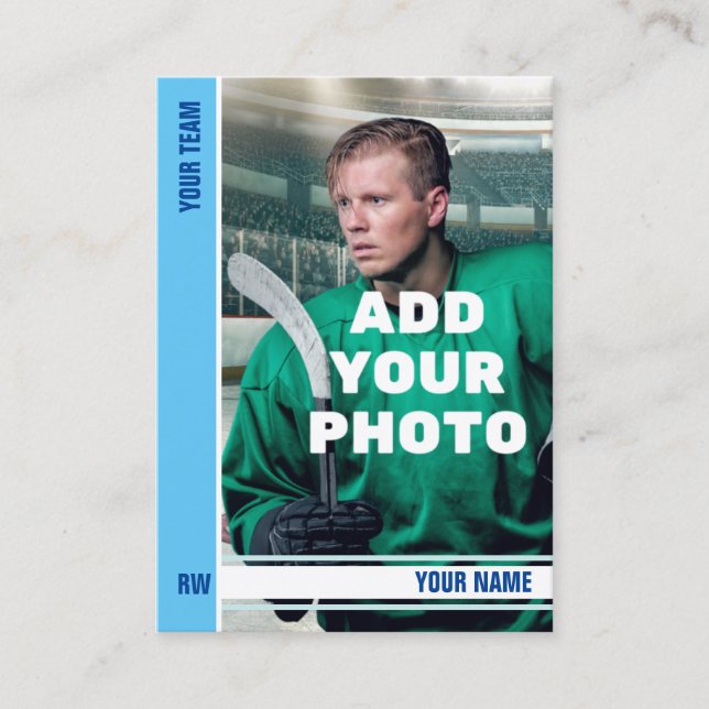 Carte de commerce de hockey sur bande bleue glace  (Devant)