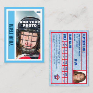 Carte de commerce de hockey sur mesure - Sky Blue